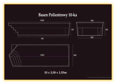 Rysunek techniczny basenu 10 metrowego